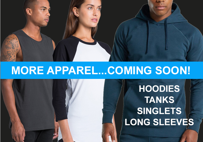 MORE APPAREL ITEMS TO COME